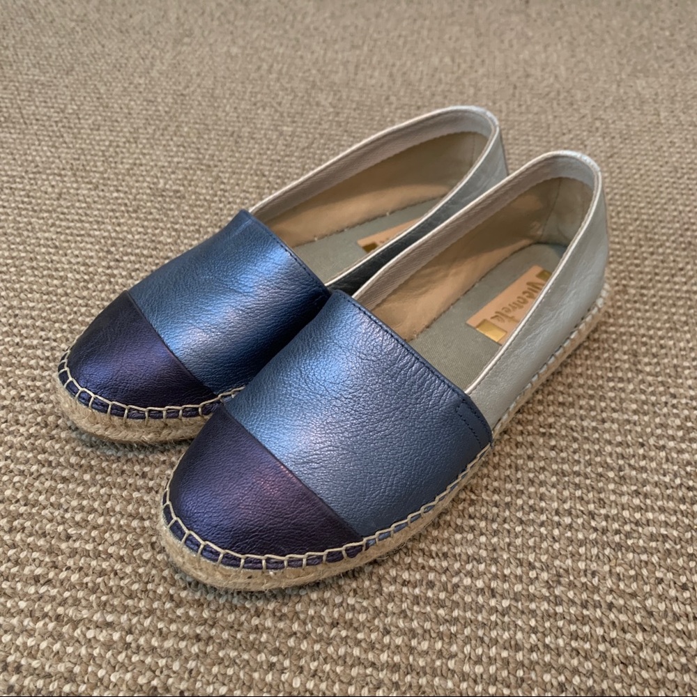 Metallic leather Espadrilles, Made in Spain.